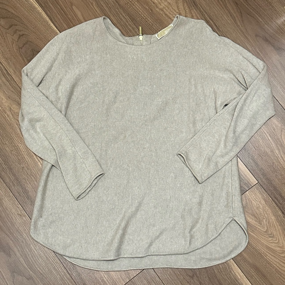 Michael Kors Light Gray Scoop Neck Sweater